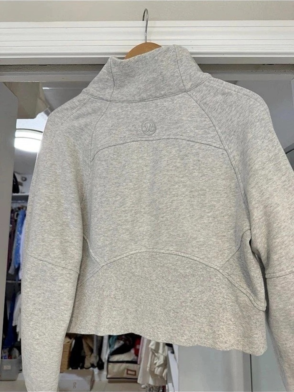 lululemon Scuba Oversized Funnel-Neck Half Zip Gray Hoodie - Picture 2 of 4